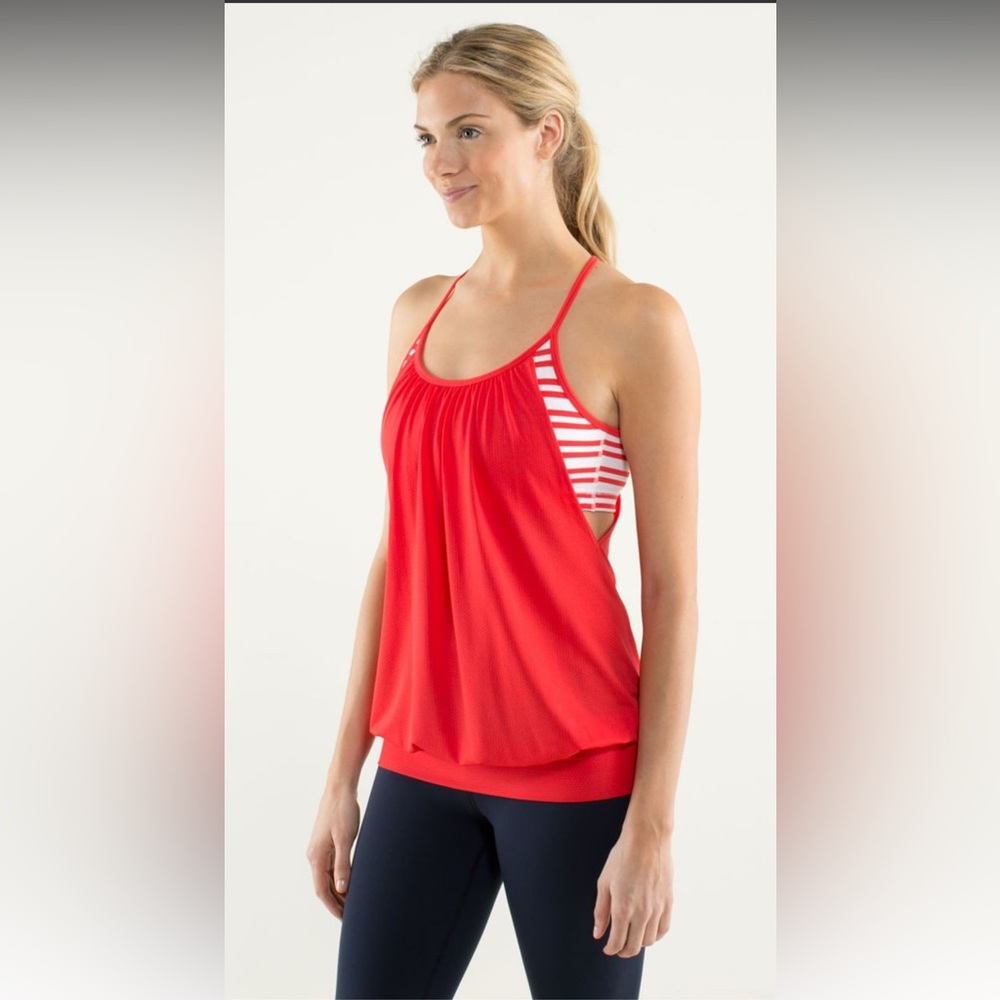 Lululemon No Limits Tank Love Red /‎ Twin Stripe Love Red